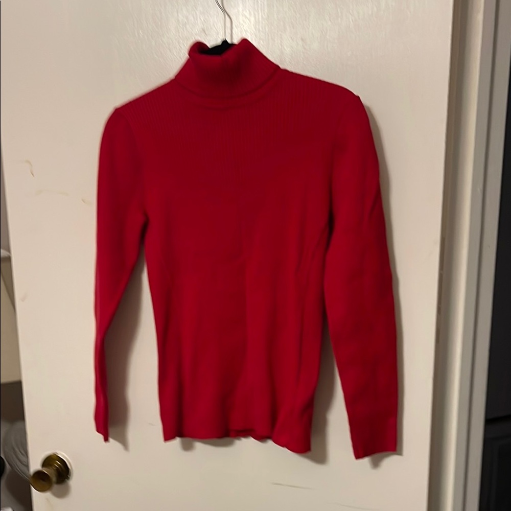 Coldwater Creek Red Cowl Neck Sweater